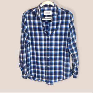 Grayson Blue Plaid Button Down Shirt for Women